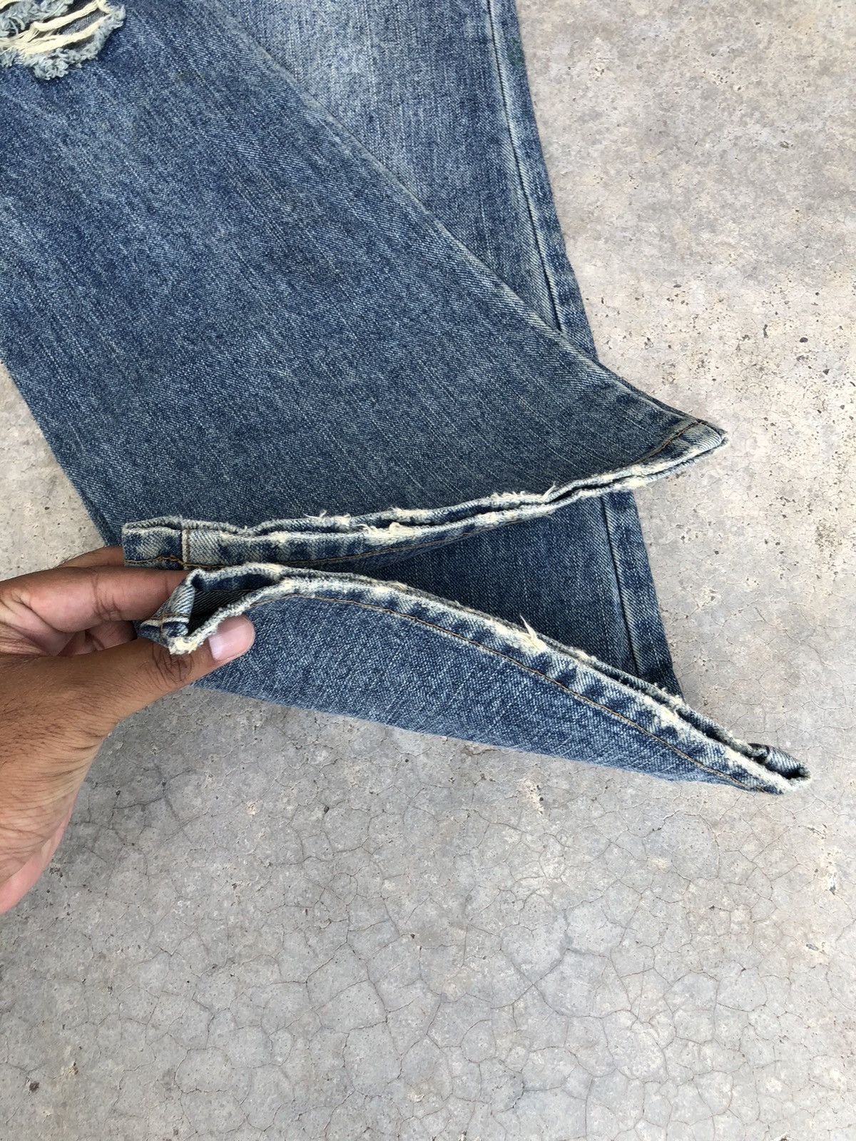 If Six Was Nine Japanese Dear Heart Flared Jeans Distressed Jeans Size US 29 - 14 Thumbnail