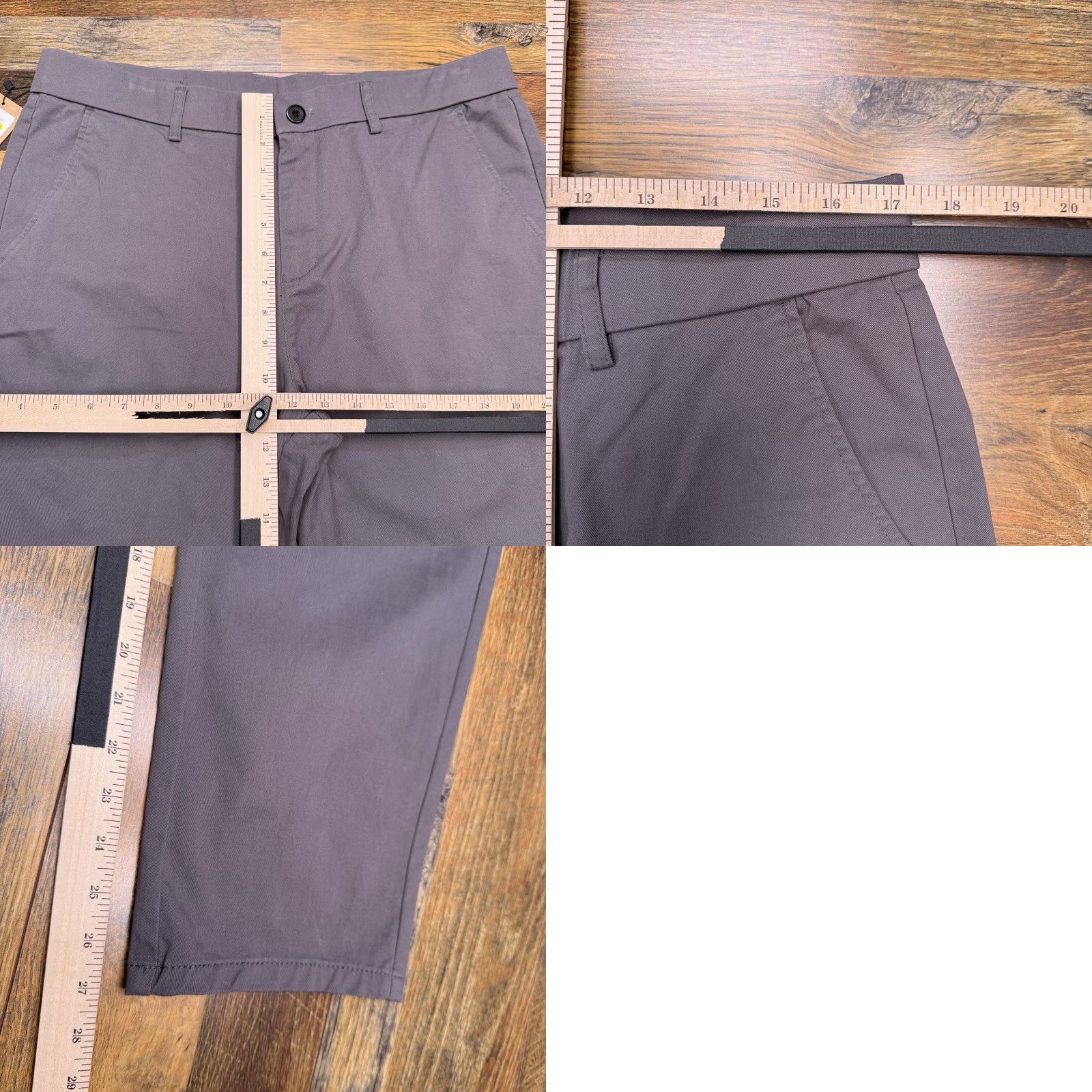 Vintage Plaid & Plain Slim Fit Pants Mens 34x28 Gray Mid Rise Stretch New Size US 34 / EU 50 - 8 Thumbnail