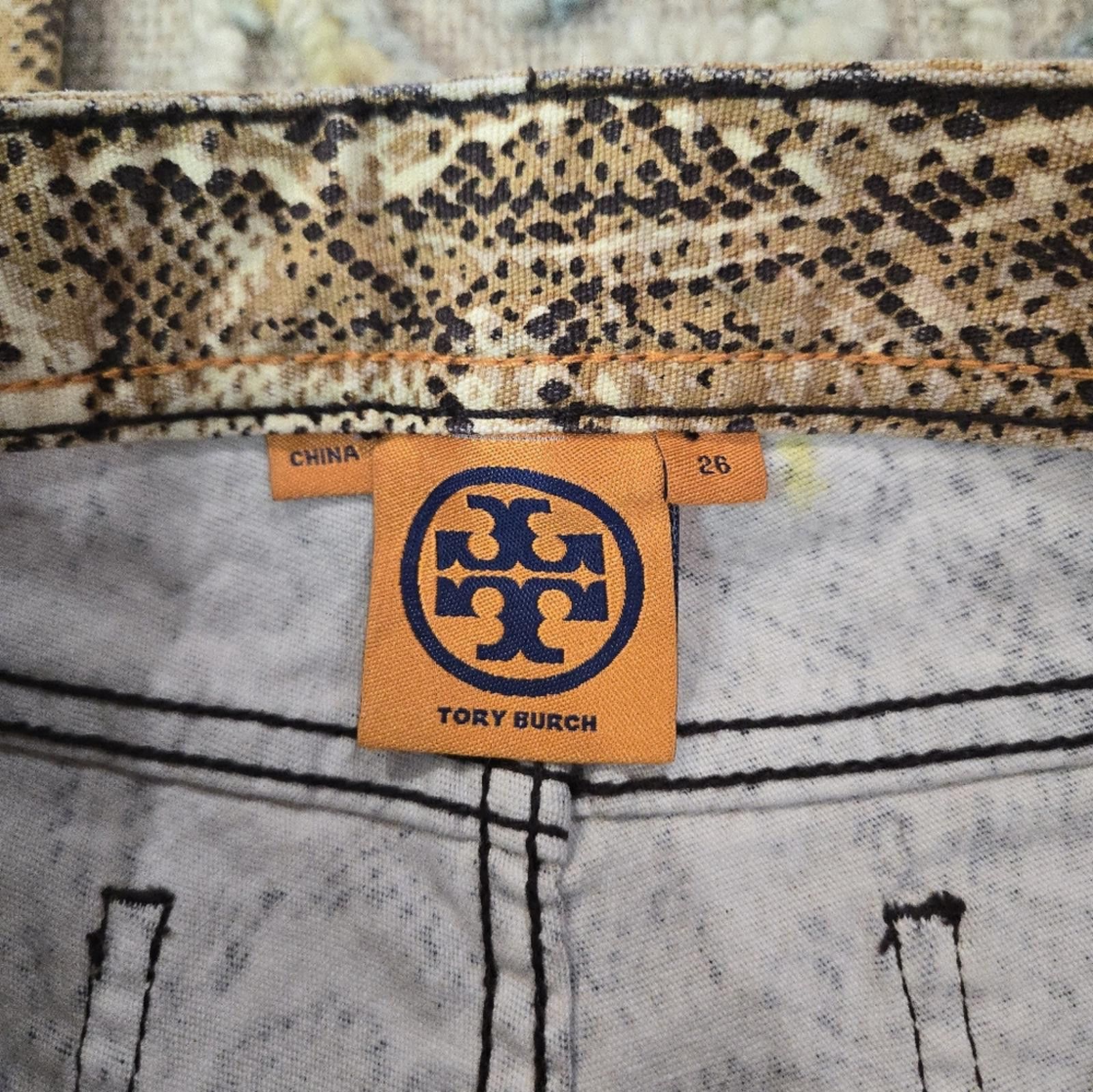 Designer TORY BURCH Snake Print Pants Size 26" / US 2 / IT 38 - 5 Thumbnail