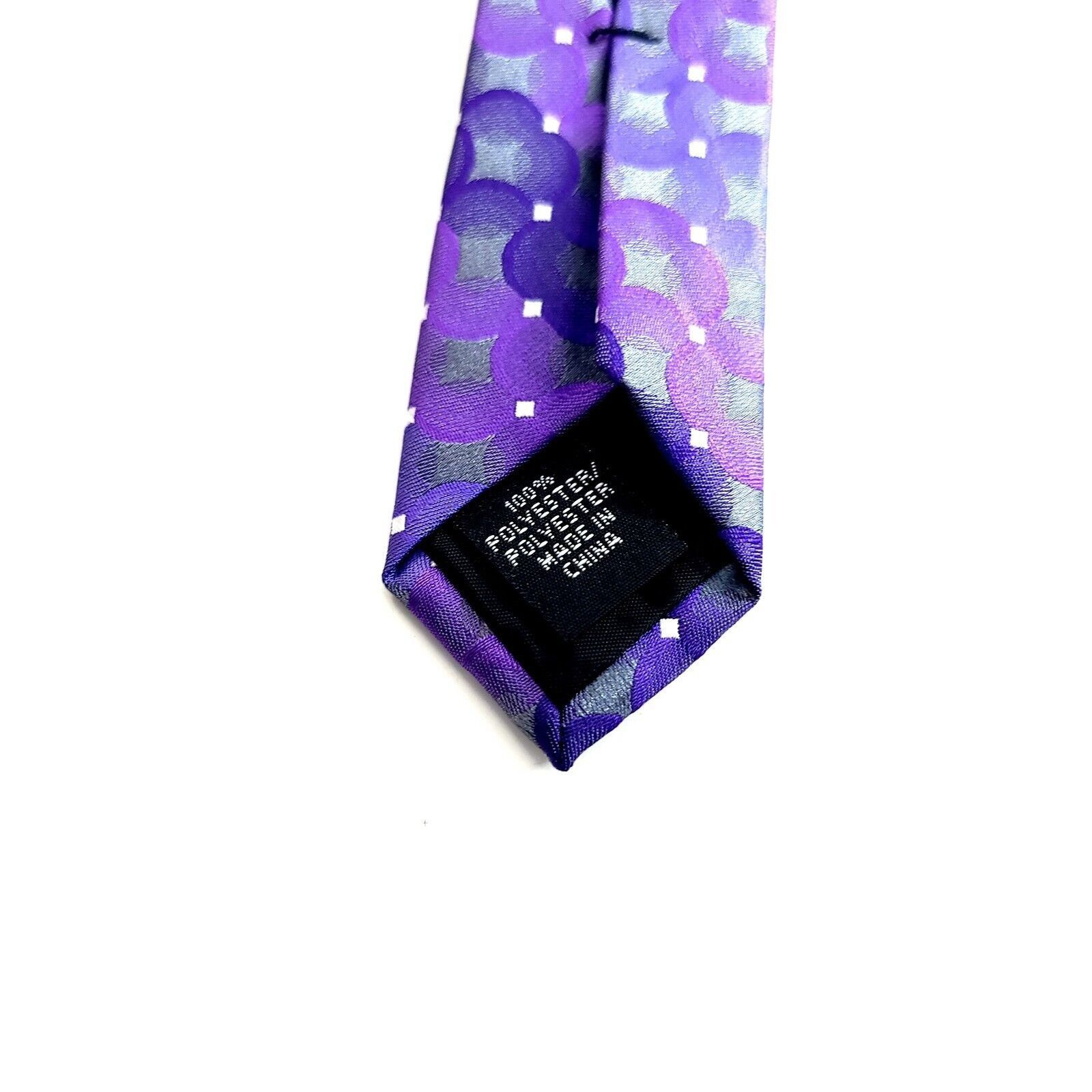 Arrow Arrow USA Woven Purple Geometric Polyester Tie Size ONE SIZE - 4 Thumbnail