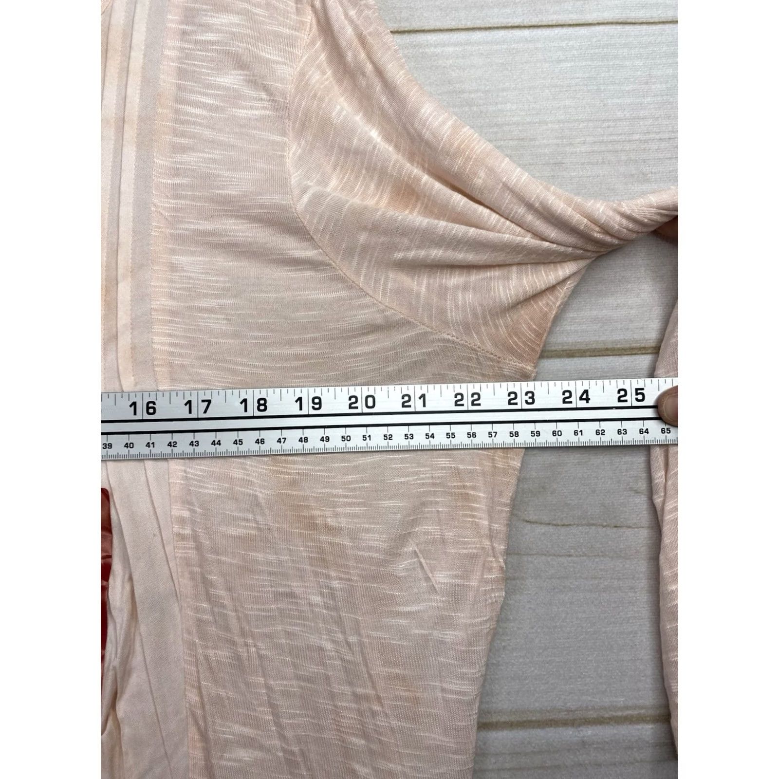 Vintage BANDOLINO Womens Top XL Peach Tie Dye Roll-Tab Sleeve Pleated Keyhole Boho NWT Shirt Size XL / US 12-14 / IT 48-50 - 5 Thumbnail