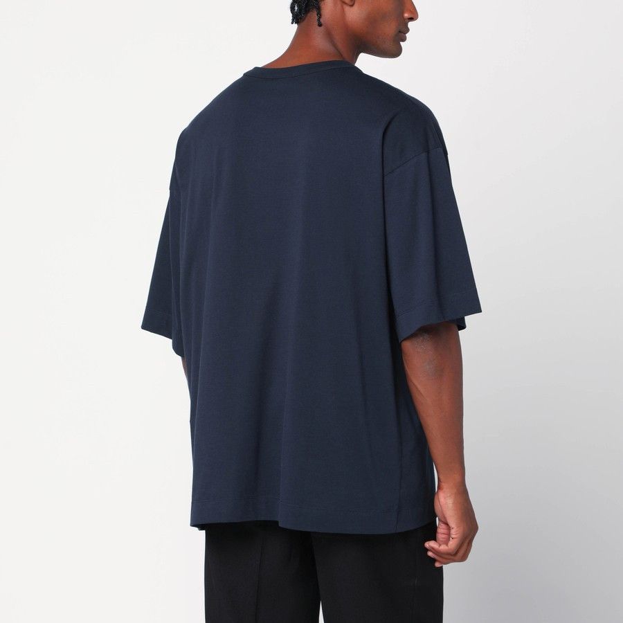 Dries Van Noten o1d2blof0226 Oversize Cotton T-Shirt in Navy Blue Size US S / EU 44-46 / 1 - 3 Thumbnail