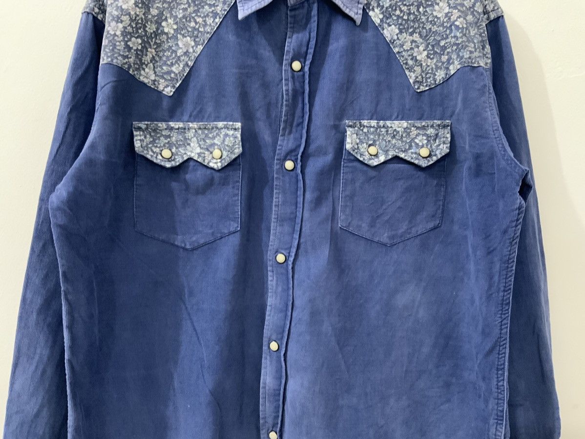 If Six Was Nine Jungle Strom Chambray Quilted Indigo Corduroi Shirt Size US L / EU 52-54 / 3 - 4 Thumbnail