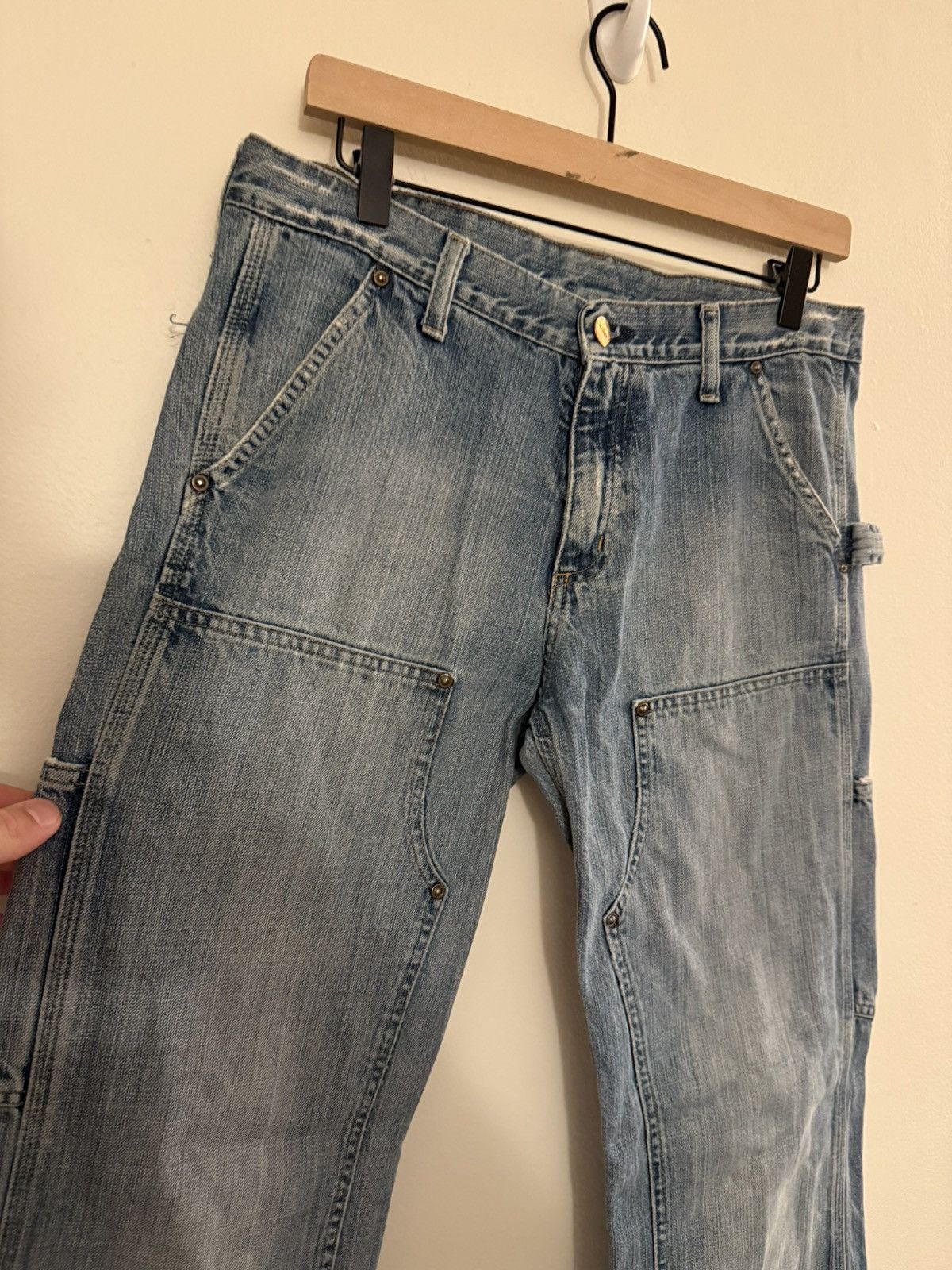 Carhartt Vintage Thrashed Faded Carhartt Double Knee Denim 4gseller Size US 32 / EU 48 - 3 Thumbnail