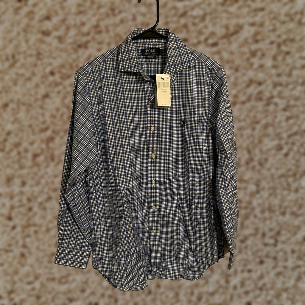 Polo Ralph Lauren Polo Ralph Lauren Shirt Slim Fit Easy Care L/S Button Up Men's 15 32/33 Blue Plaid Size US M / EU 48-50 / 2 - 1 Thumbnail