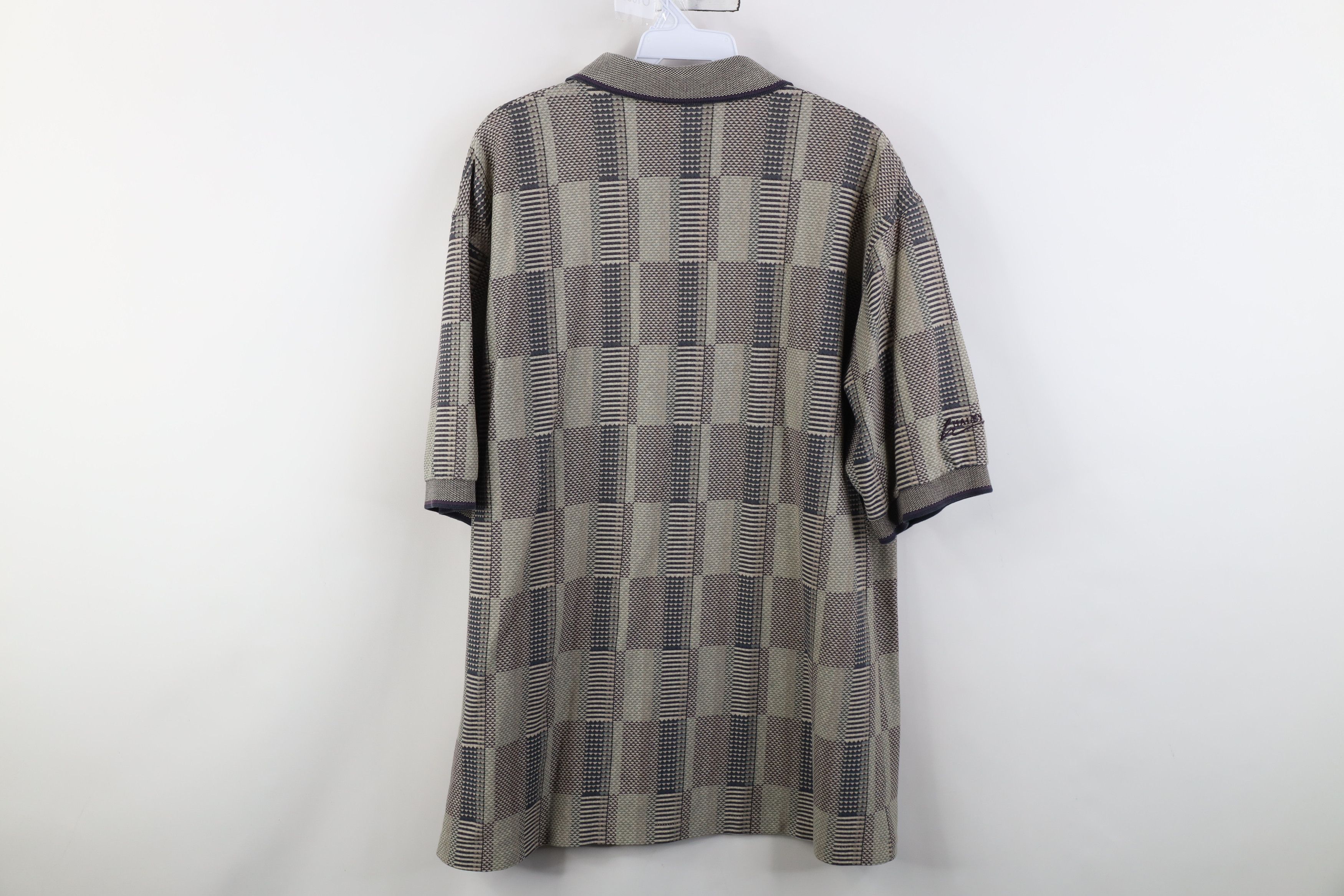 Vintage Vintage 90s Streetwear Geometric Knit Collared Golf Polo USA Size US L / EU 52-54 / 3 - 12 Thumbnail