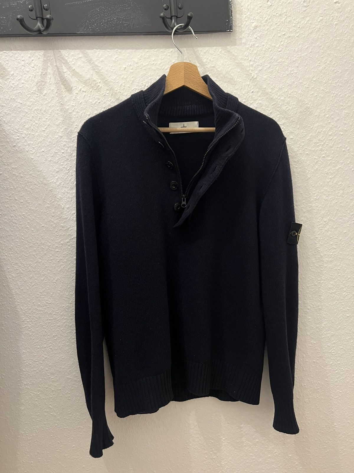 Stone Island Stone Island Wool Knit 1/4 Zip Pullover Size US L / EU 52-54 / 3 - 2 Thumbnail