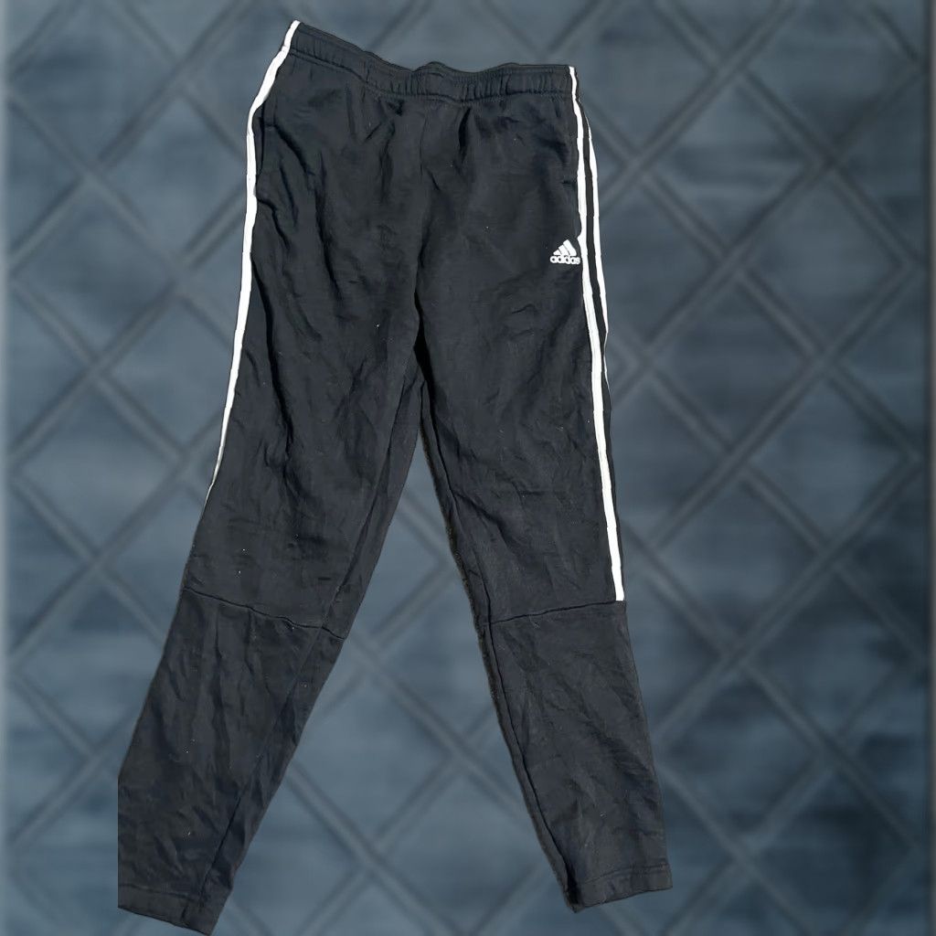 Adidas Adidas Black Sweatpants Mens Large Fleece Distressed Logo Climacool Crew Pants Size US 33 - 1 Thumbnail