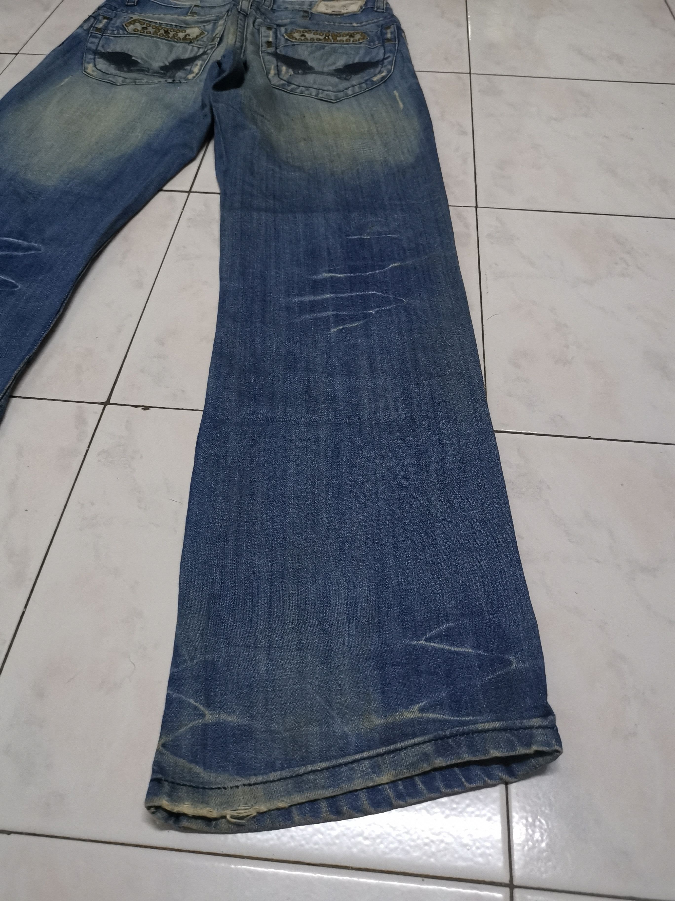 Robins Jeans Robin’s Jean Studded Denim Pants Y2K Hip Hop Rare Design Size US 31 - 7 Thumbnail