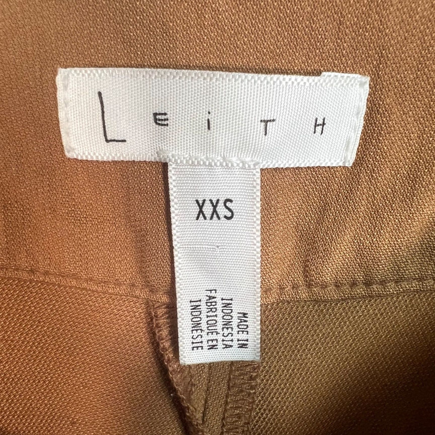 Vintage Leith Womens Pants Size XXS Tan High-Waist Tie Front Size 24" / US 00 / IT 34 - 3 Thumbnail