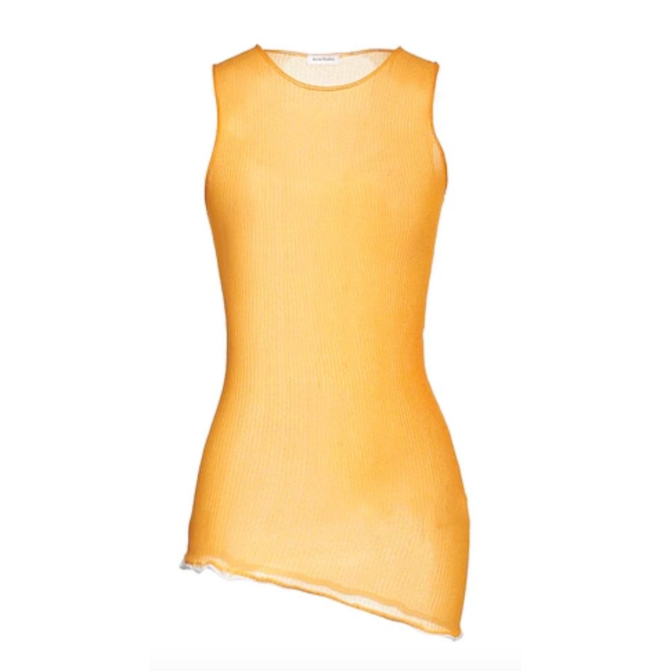 Acne Studios Acne orange asymmetrical sleeveless top S Size S / US 4 / IT 40 - 1 Thumbnail