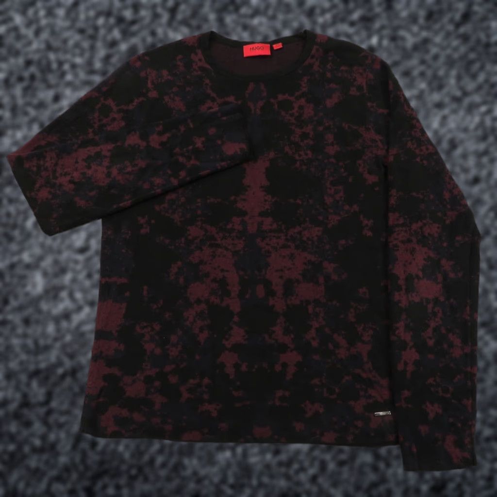Hugo Boss HUGO Boss Sweater Mens Small Silk Cotton Viscose Black Red Dye Pullover Shirt Size US S / EU 44-46 / 1 - 1 Thumbnail