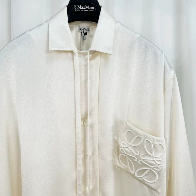 Loewe LOEWE Embroidered Logo pocket, silk shirt Size XXS / US 00 / IT 34 - 3 Thumbnail