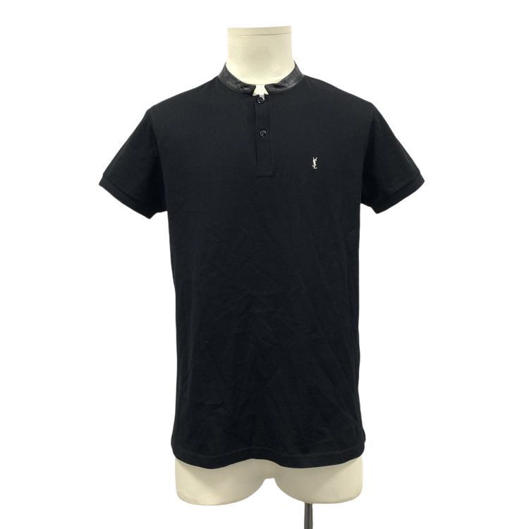 Saint Laurent Paris Saint Laurent Leather Trim Polo Shirt Size M Size US M / EU 48-50 / 2 - 1 Thumbnail