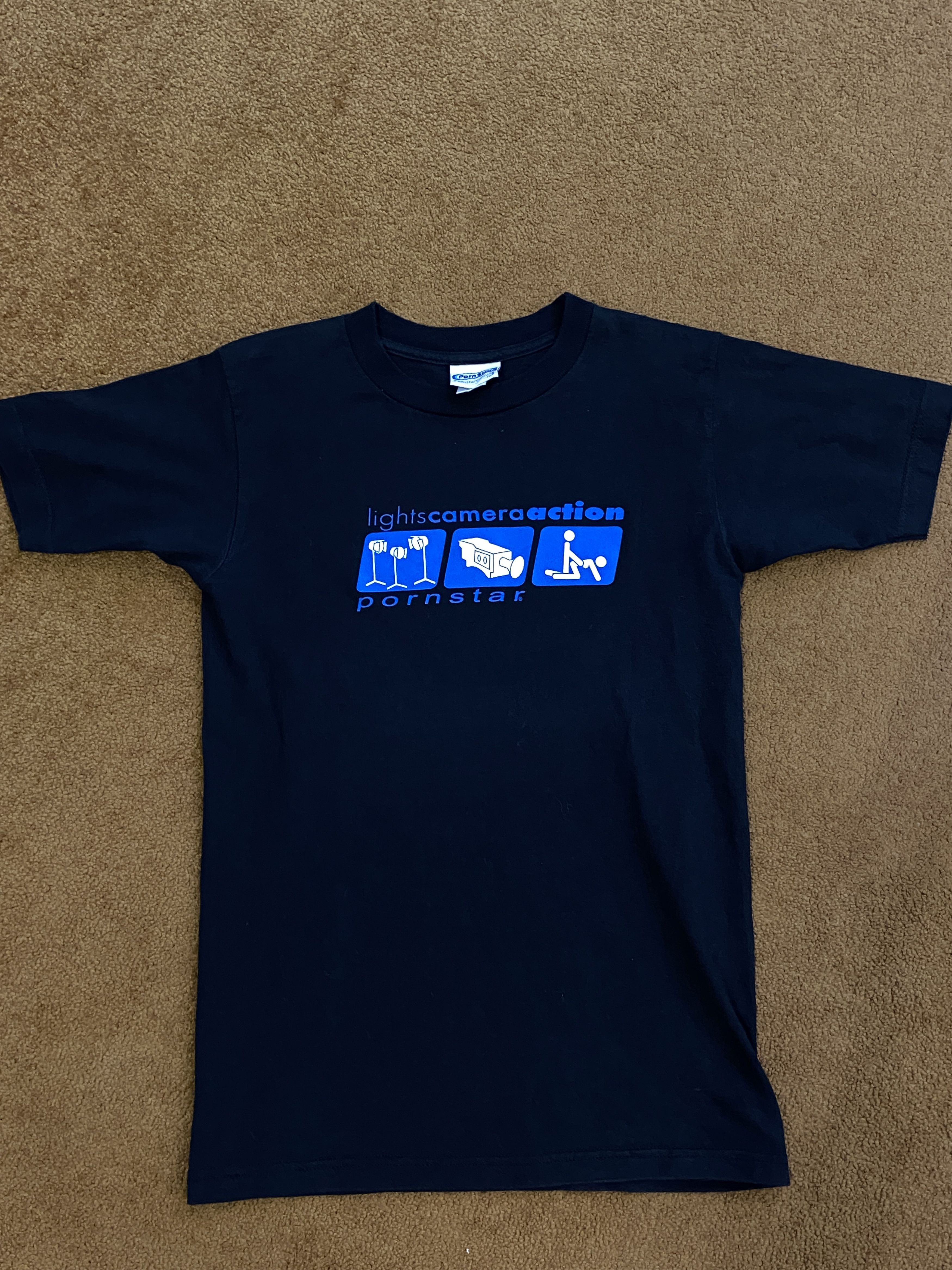 image of Made In USA Pornstar Vintage T-Shirt in Black, Men's (Size Small)