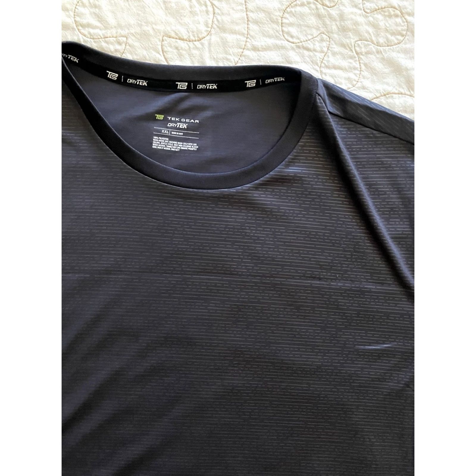Tek Gear Tek Gear Mens T-Shirt DryTek Crew Tee Heathered Gray Gym Training Knit XXL Gray Shirt Mens Size US XXL / EU 58 / 5 - 2 Thumbnail