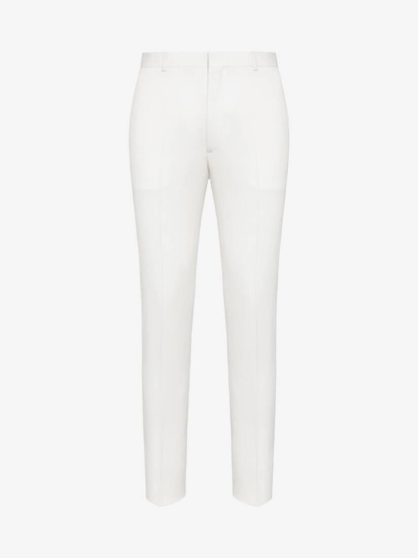 Alexander McQueen o1w1db10725 Tailored Cigarette Trousers in White Size US 36 / EU 52 - 1 Thumbnail