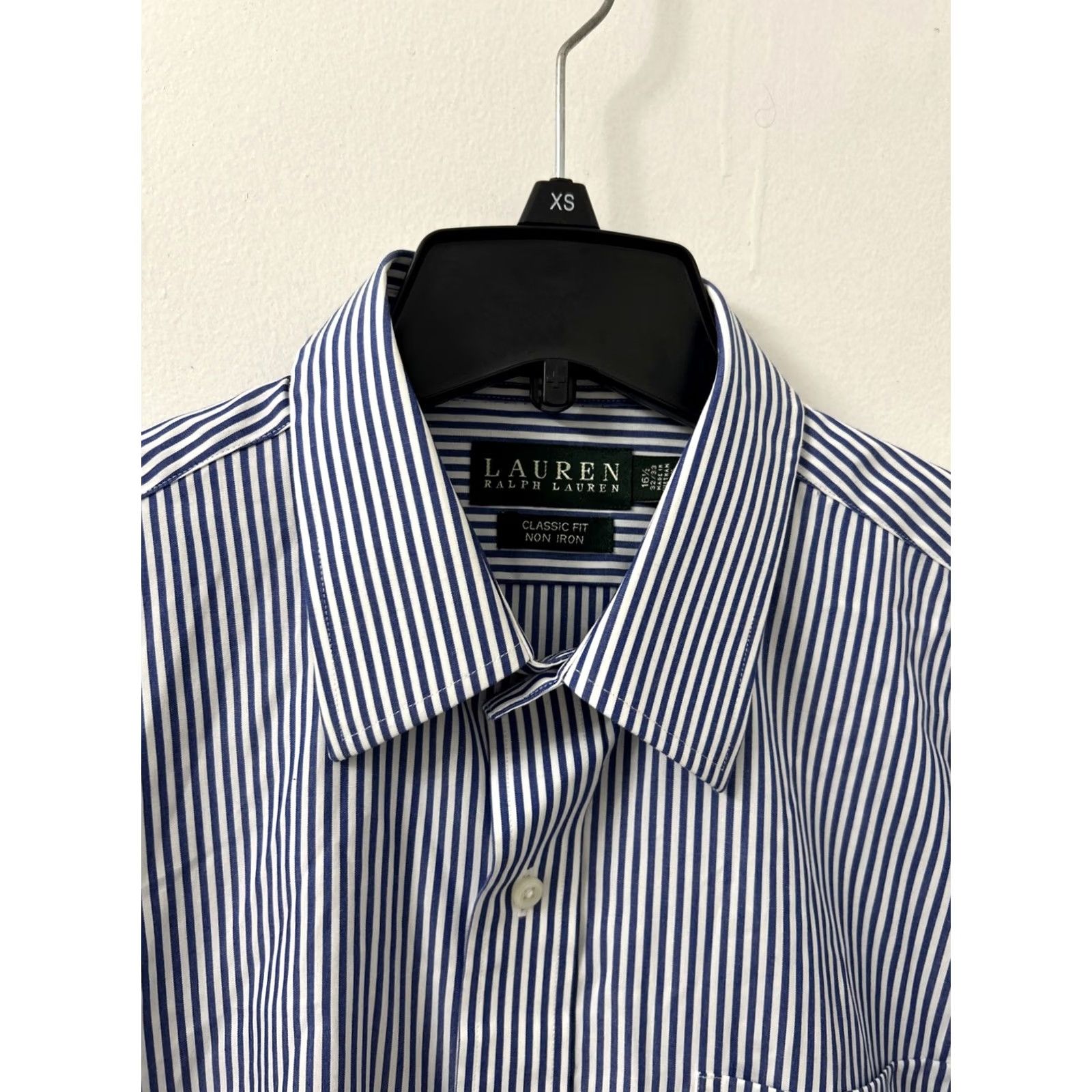 Ralph Lauren Lauren Ralph Lauren Shirt Men 16.5 Blue White Striped Classic Fit Non Iron L/S Size US XL / EU 56 / 4 - 5 Thumbnail