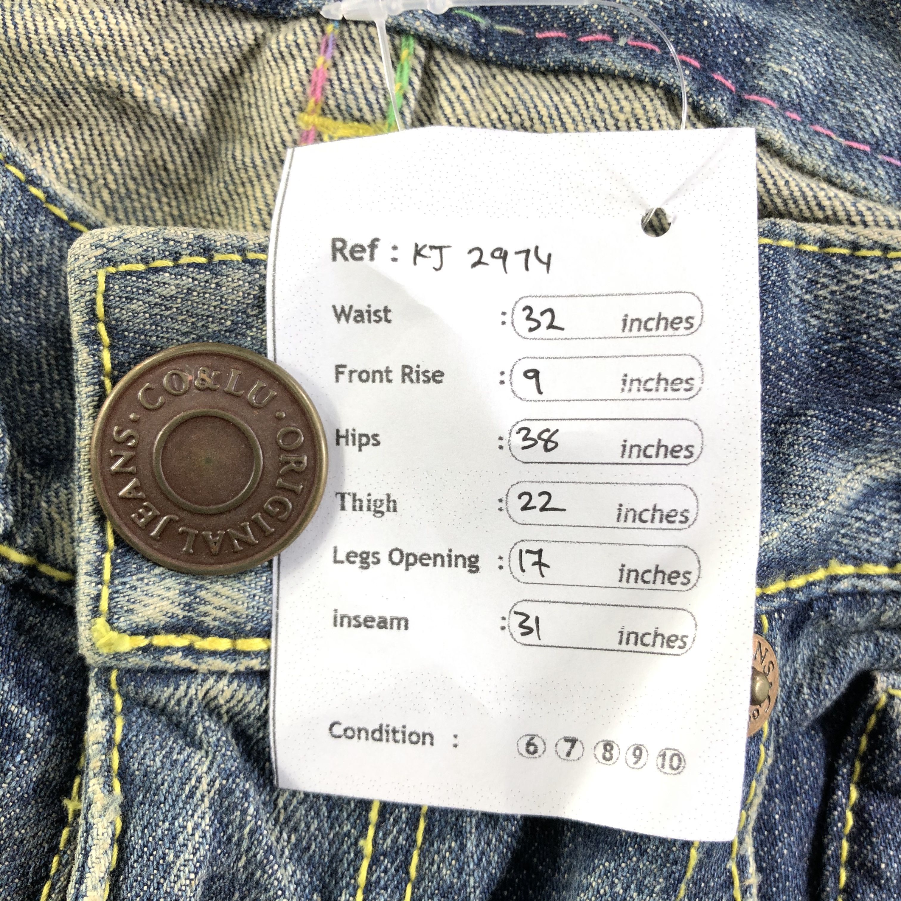 Japanese Brand Japanese CO&LU Jeans Faded Distressed Denim KJ2974 Size US 28 / EU 44 - 11 Thumbnail