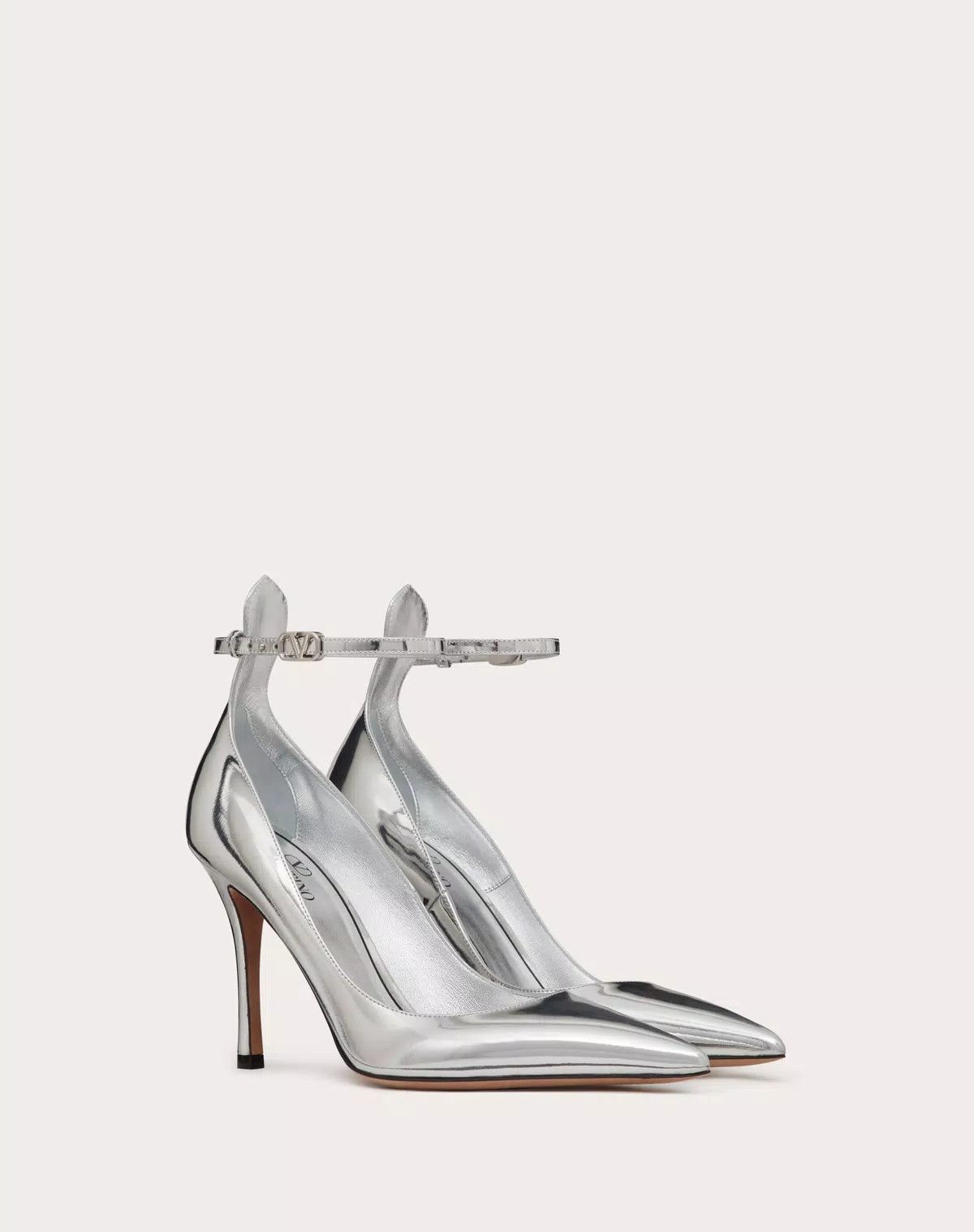 Valentino o1s1wg110426 Tan-Go Mirror Pumps in Silver Size US 11 / IT 41 - 2 Thumbnail