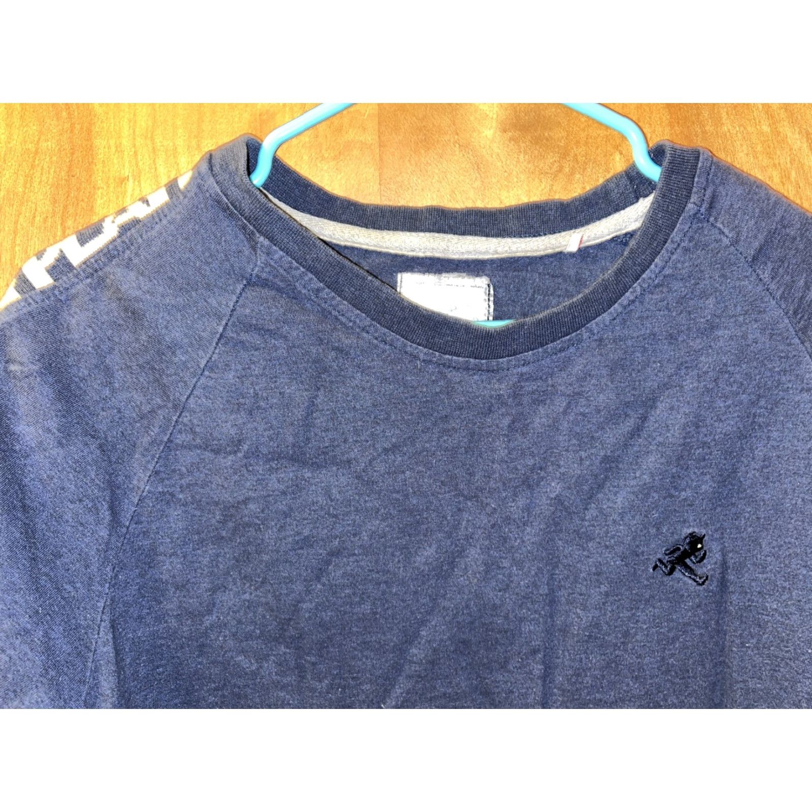 Vintage Play Cloths Mens XL T-Shirt Blue Logo Sleeve Stripes Cotton Jersey Short Sleeve Regular Fit Men Spring Summer Fall Winter Size US XL / EU 56 / 4 - 2 Thumbnail