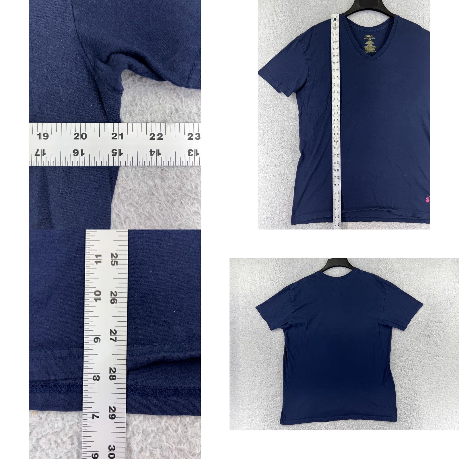 Ralph Lauren VINTAGE Polo Ralph Lauren Shirt Mens Large Blue 100% Cotton Pony V-Neck Short Sleeve - Mens L Blue Polo Shirt Sports Classic 90s Size US L / EU 52-54 / 3 - 8 Thumbnail