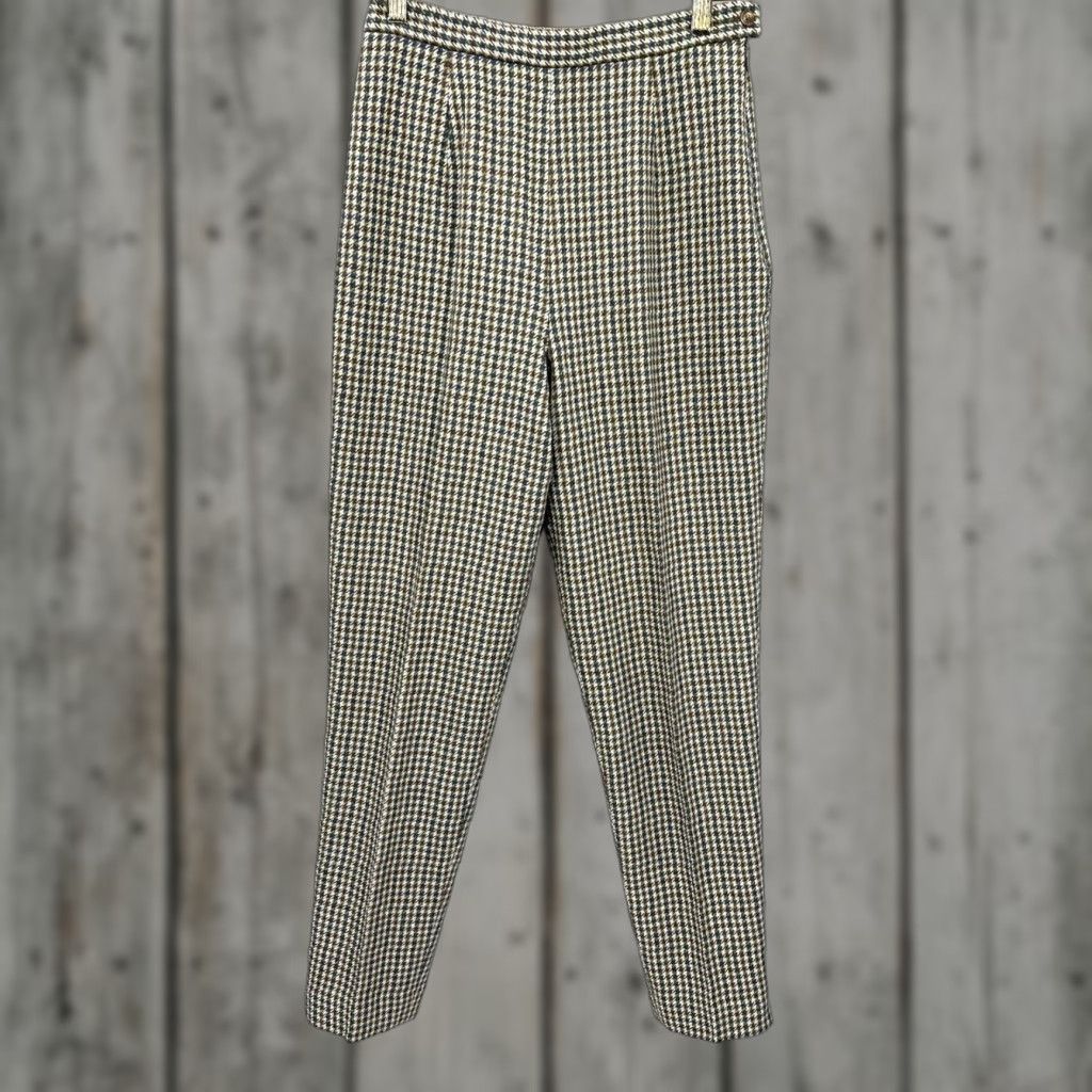 Pendleton VINTAGE Pendleton Knockabout Pants Womens 6 Green Houndstooth Wool Zip Preppy Size 28" / US 6 / IT 42 - 1 Thumbnail