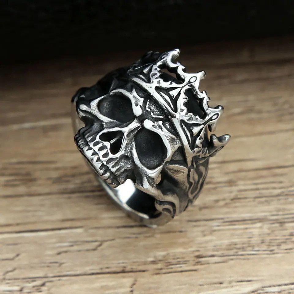 Jewelry × Vintage Retro Crown Skull Ring Size ONE SIZE - 4 Thumbnail