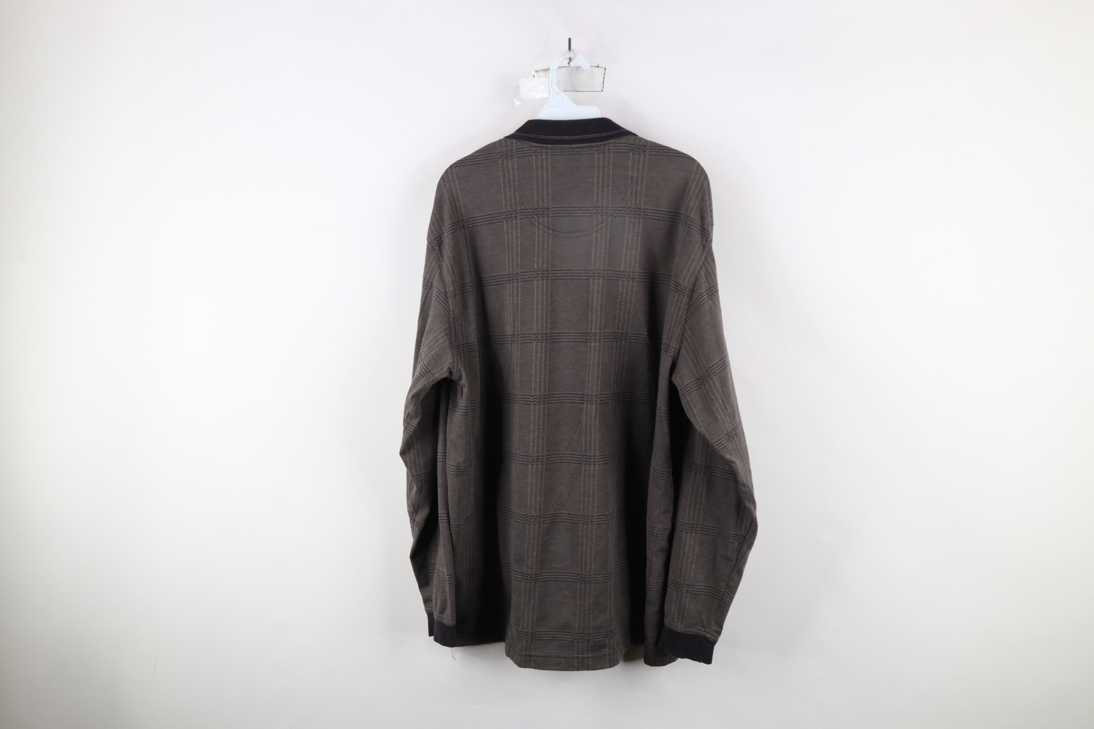 Vintage Vintage 90s Streetwear Checkered Collared Long Sleeve Polo Size US XL / EU 56 / 4 - 8 Thumbnail