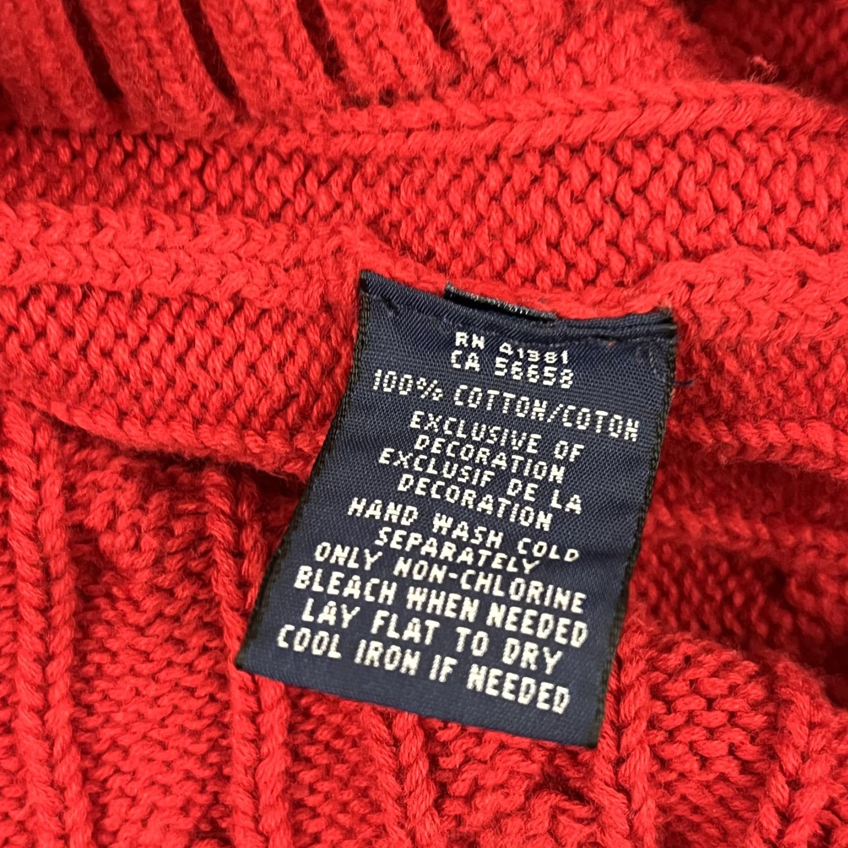 Ralph Lauren Vintage Ralph Lauren Sweater Women Large Crew Neck Cable Knit Red Preppy Pullover Size L / US 10 / IT 46 - 7 Thumbnail