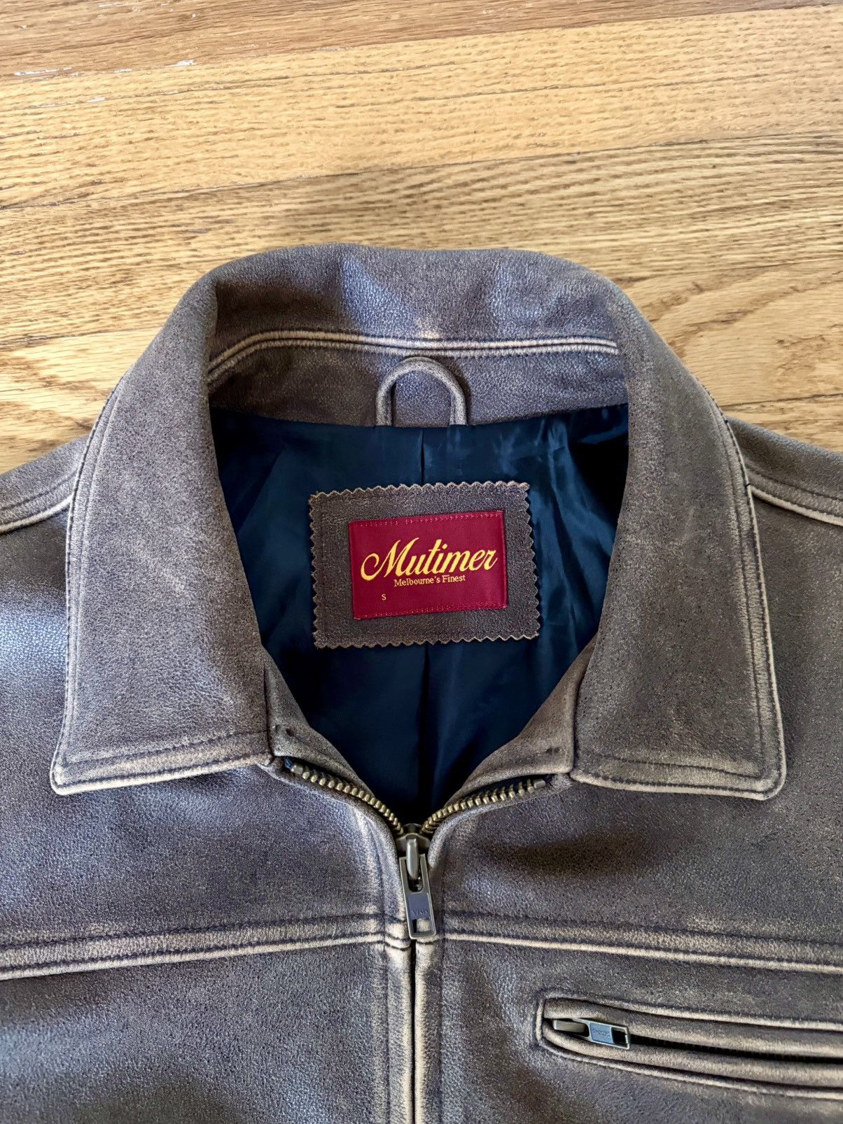 Mutimer Mutimer Aged Heavy Wash Leather Jacket Size US S / EU 44-46 / 1 - 4 Thumbnail