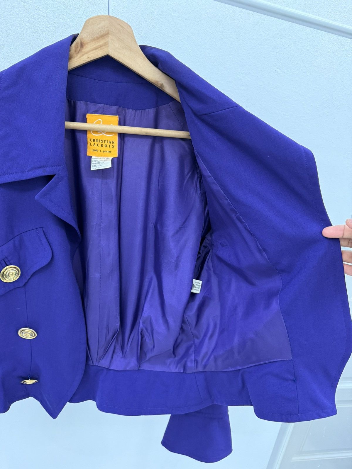 Christian Lacroix Christian Lacroix ButtonLess Cropped Jacket Extra Longsleeve Size L / US 10 / IT 46 - 7 Thumbnail