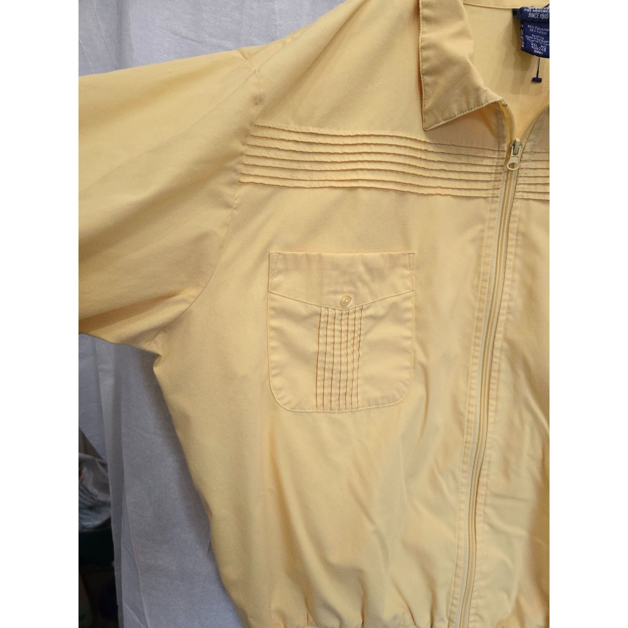 Blair John Blair Men's Yellow Zip-Up Jacket 2XL Polyester & Cotton Size US XXL / EU 58 / 5 - 3 Thumbnail