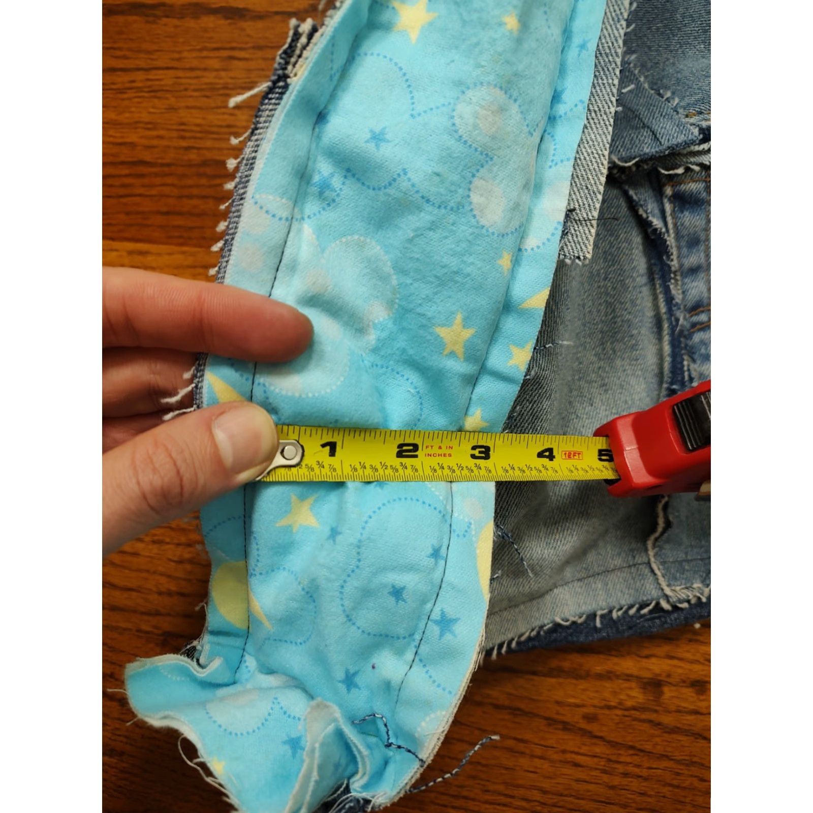 Market Blue Jean Denim Purse Upcycled Handmade Moon Small Market Tote Purse Craft Bag Size 28" / US 6 / IT 42 - 6 Thumbnail