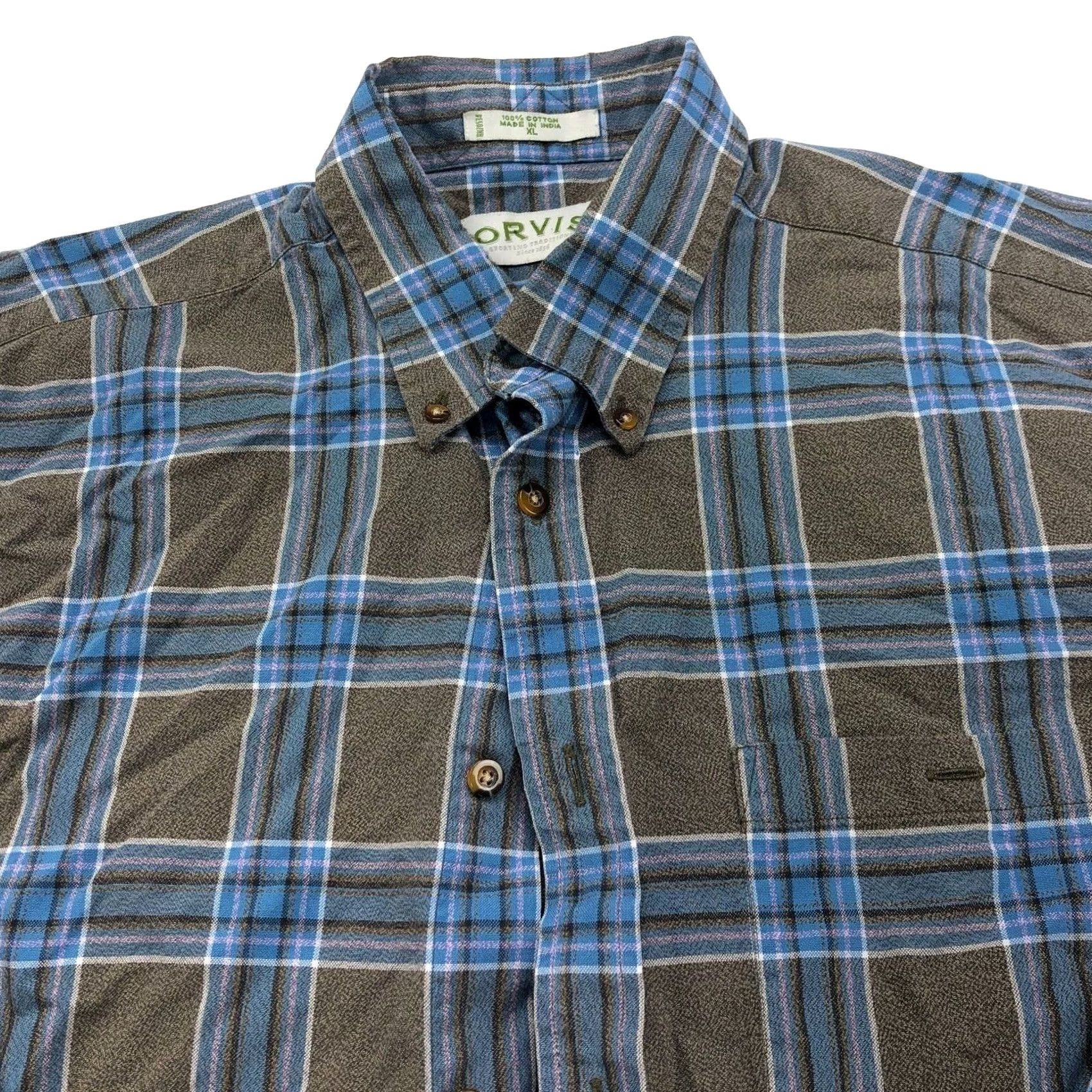 Orvis Orvis Shirt Long Sleeve Plaid Blue Gray 100% Cotton XL Casual Collar Button-Up Mens Treats: Classic, Modern, American Size US XL / EU 56 / 4 - 2 Thumbnail
