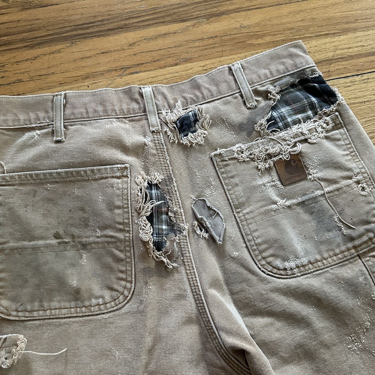 Carhartt Vintage Carhartt Distressed Flannel Work Pants Sun Faded Size US 32 / EU 48 - 4 Thumbnail