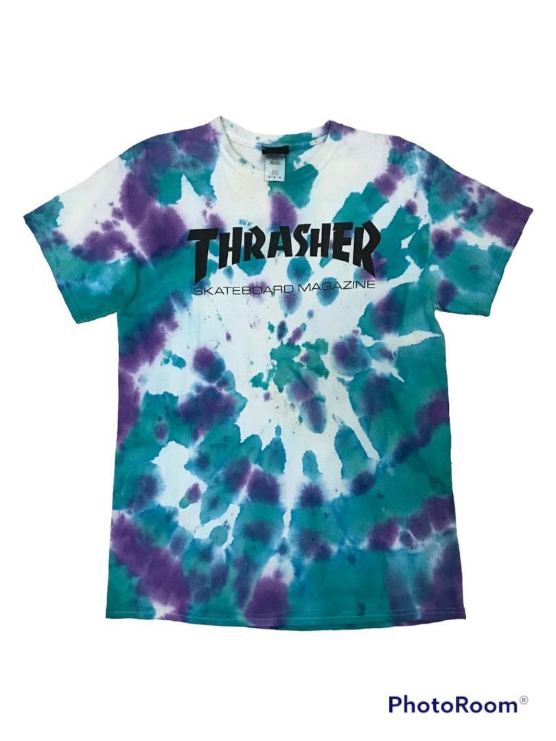 Vtg Japanese Thrasher Skateboard Magazine Tie Dye Shirt