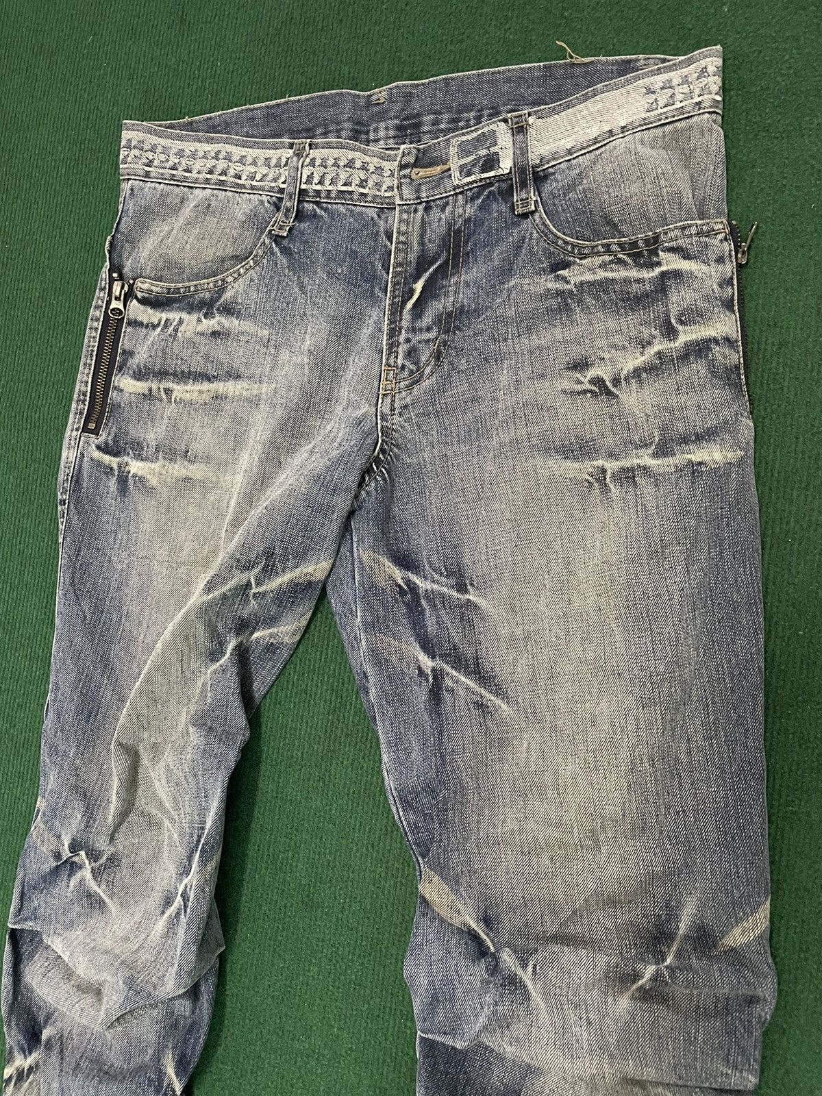 PPFM Rare PPFM Distressed Big Painted Twisted Leg Jeans Size US 32 / EU 48 - 4 Thumbnail