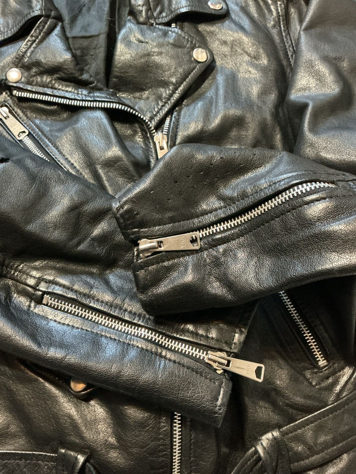 Vintage Vintage Echtes Leder Leather Motorcycle Punk Biker Jacket Size US S / EU 44-46 / 1 - 9 Thumbnail