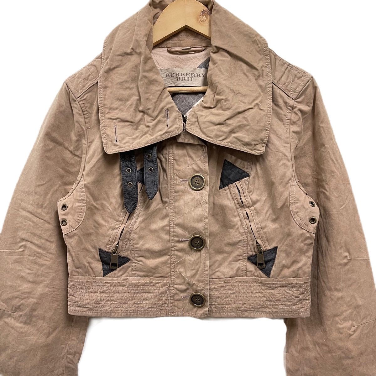 Burberry Burberry Brit Cropped Jacket Leather Strap Size M / US 6-8 / IT 42-44 - 3 Thumbnail
