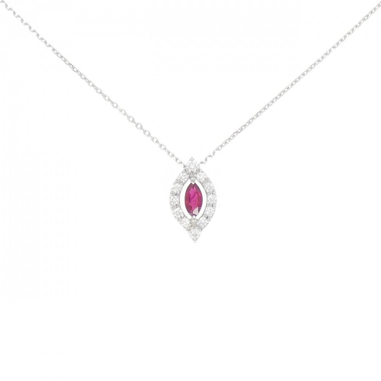Other Tasaki Tasaki K18 White Gold Ruby Diamond Necklace Metal Necklace DUTY FREE for USA Size ONE SIZE - 1 Thumbnail