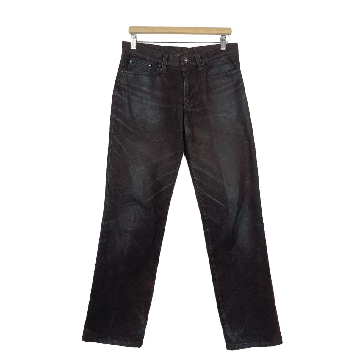 Japanese Brand Crazy Jun Men Black Jeans Size US 33 - 2 Thumbnail