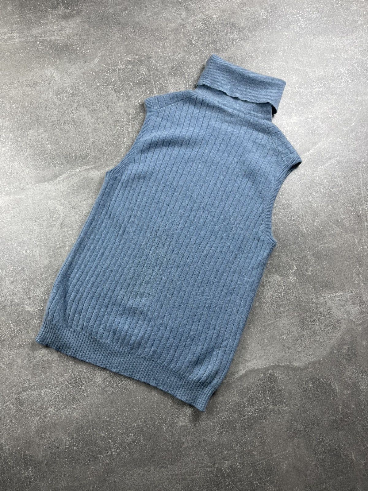 Loro Piana Loro Piana Cashmere Sleeveless Turtleneck Knit Light Blue Size L / US 10 / IT 46 - 5 Thumbnail