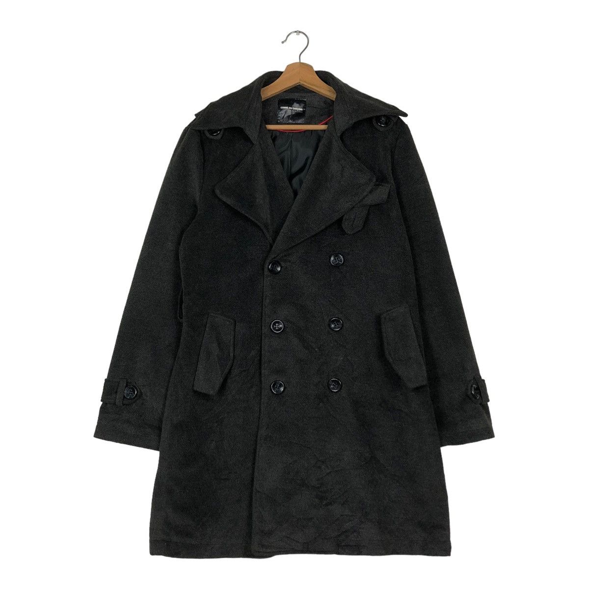 ジャケット・アウター archive comme des garcon wool coat BLACK Comme des Garçons: Long Boiled Wool Jacket (Black