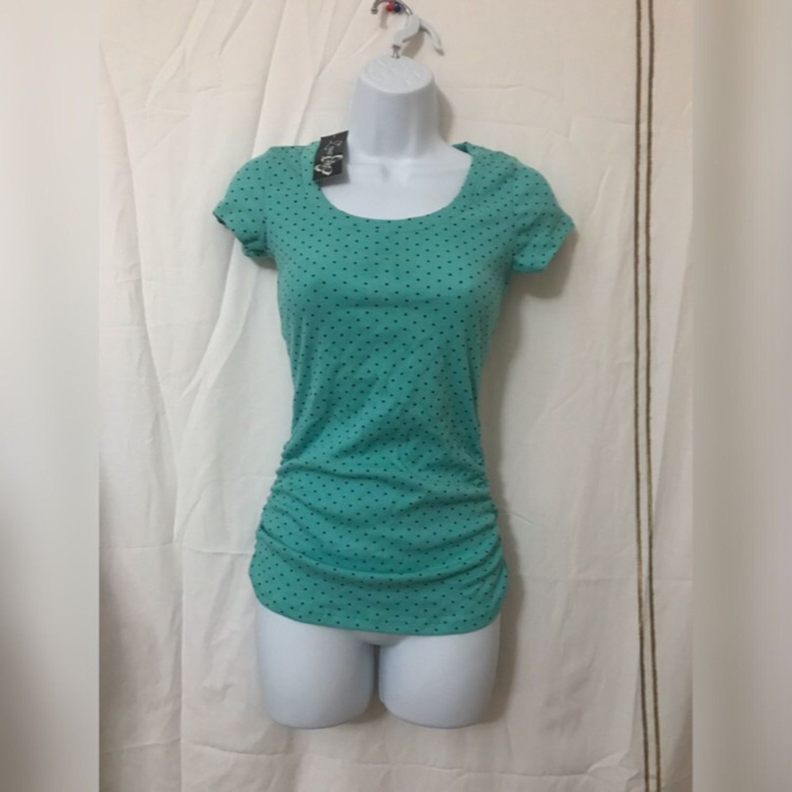 Other NWT Lena Turquoise Polka Dotted Floral Back Top Size S / US 4 / IT 40 - 1 Thumbnail