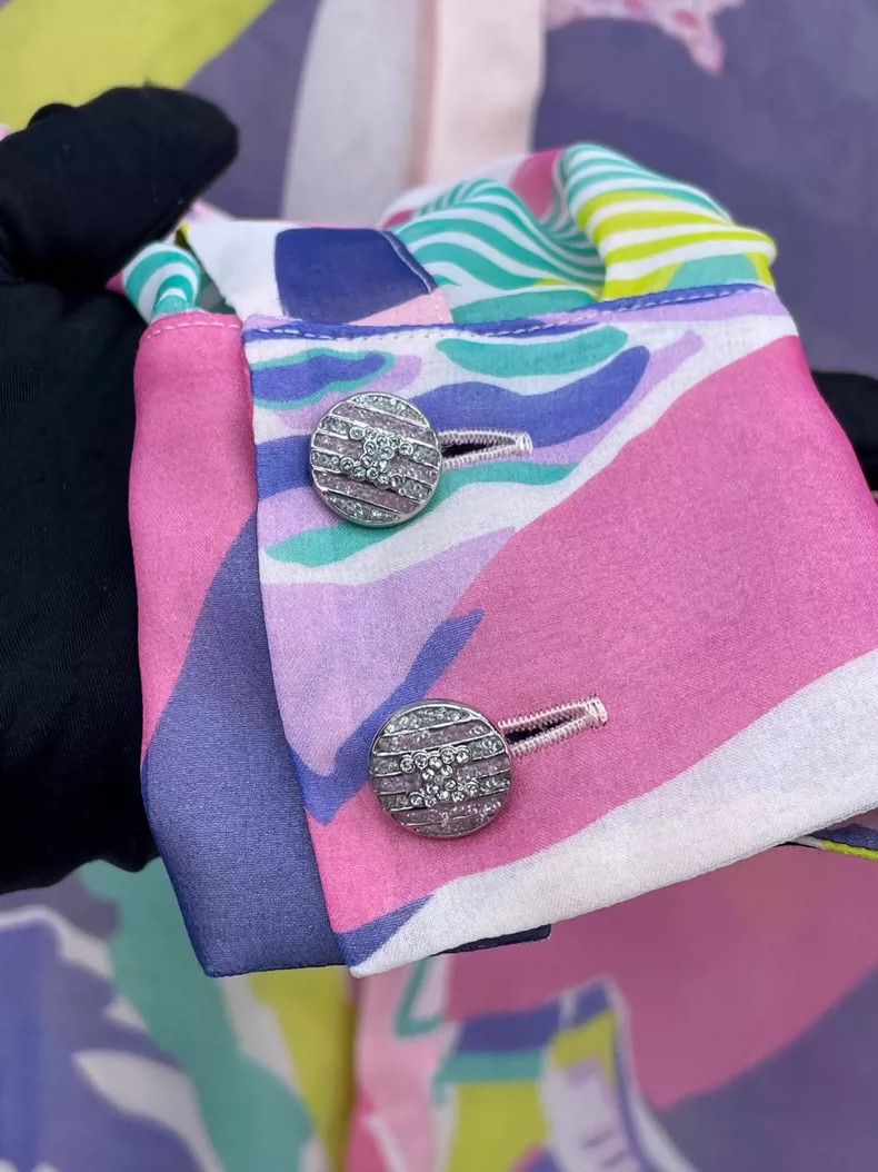 Chanel Chanel 24C color printed holiday-style silk shirt 2504-Next Size XXS / US 00 / IT 34 - 5 Thumbnail