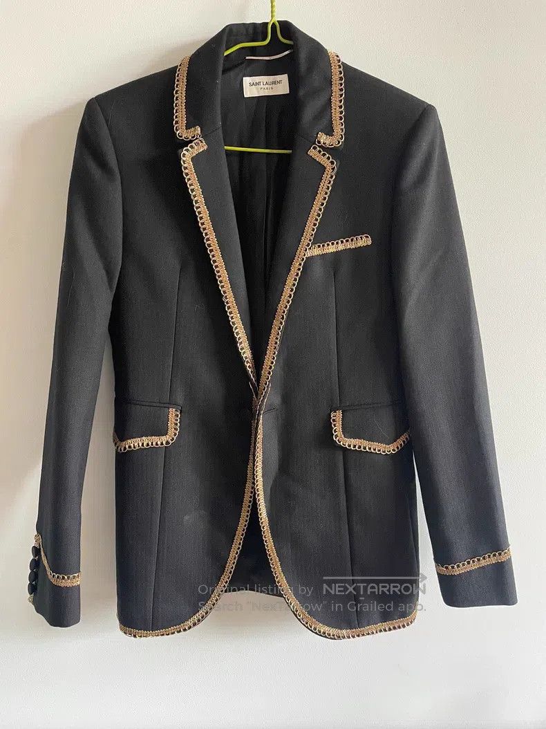 Saint Laurent Paris Saint Laurent Paris Gold Trimmed Suit Size US S / EU 44-46 / 1 - 1 Thumbnail