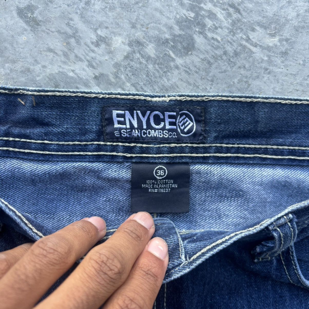 Affliction × Enyce × Vintage Baggy Y2k Embroidered Enyce Jeans Size US 34 / EU 50 - 3 Thumbnail