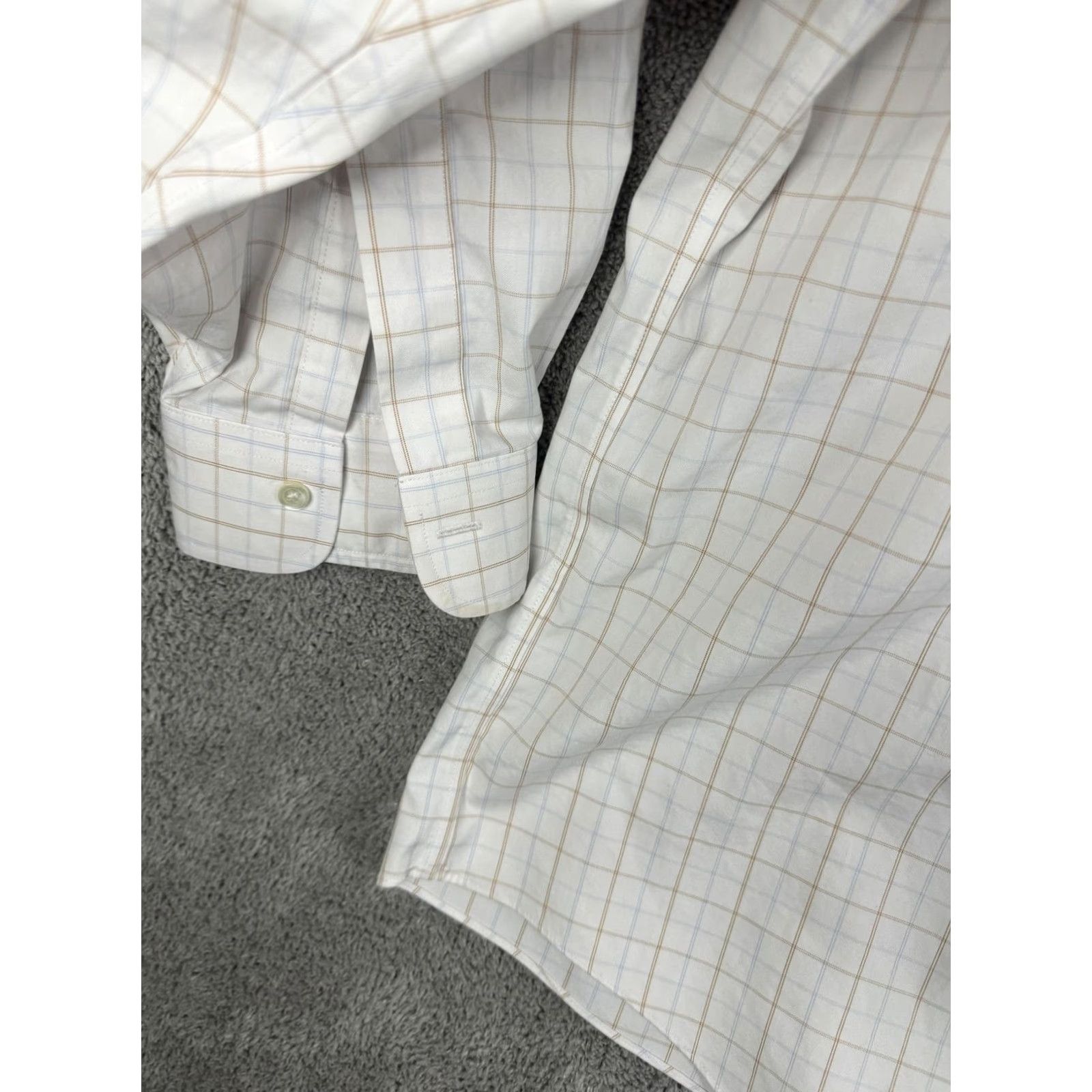 Brooks Brothers Brooks Brothers Dress Shirt Mens 18-35 White Check Traditional Fit Non Iron Shirt Long Sleeve Button Down Collar 100% Cotton Size 48R - 2 Thumbnail
