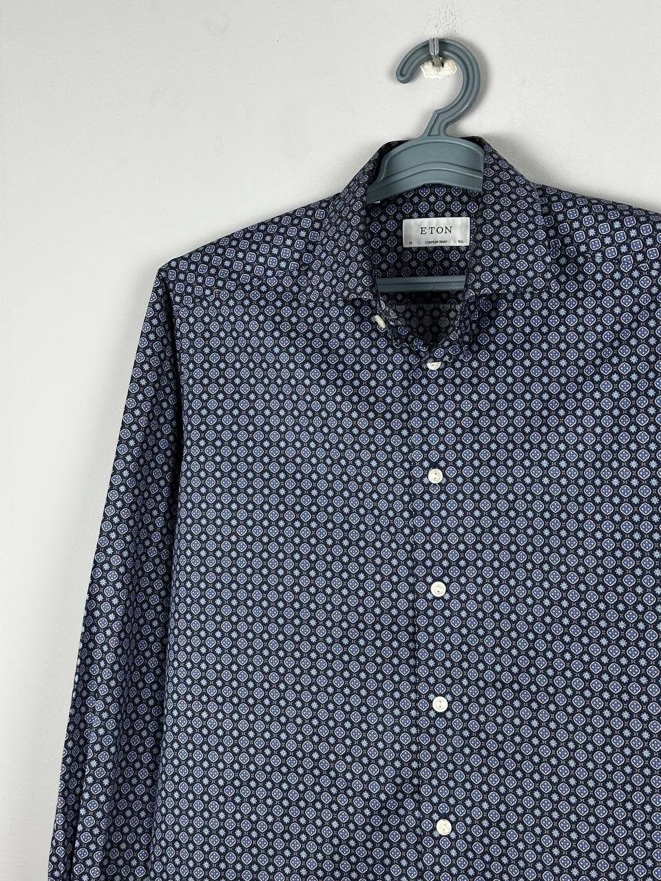 Eton Eton Luxury Printed Navy Shirt Size L Size US L / EU 52-54 / 3 - 1 Thumbnail
